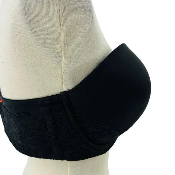 Torrid Curve Black Strapless Microfiber Lace Push Up Bra Size 42DD - Picture 3 of 10